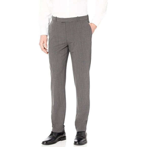 NWT $75 Van Heusen Flex Flat Front Straight Fit Pants Gray Men’s Size 40x30 (A8) - Picture 1 of 9